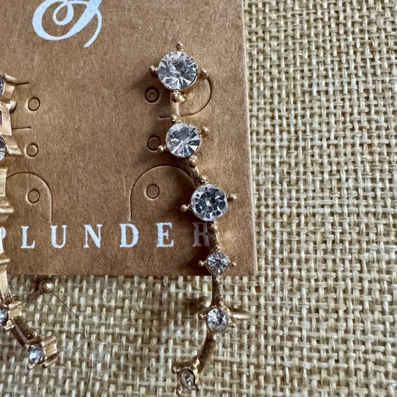 Plunder Gold and Crystal Stud Ear Crawlers - Picture 2 of 5